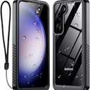 SPIDERCASE for Samsung Galaxy S23 Case Waterproof,Built-in [ Screen + Camera Lens Protector][IP68 Underwater] Full Protection Heavy Duty Shockproof Anti-Scratched Phone Case,Black