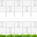 ShopLaLa Garden Fence Animal Barrier (20 Panels) 12in(L) x 24in(H) Rustproof Decorative Swan Up Down Metal Wire Fencing Flower Edging for Landscape Patio Yard Decor No Dig White Small Fences for Dogs
