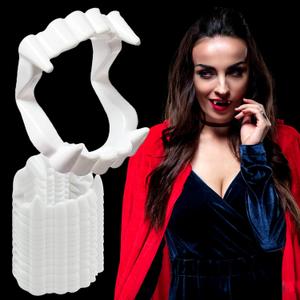 14Pcs Vampire Fangs,Fake Teeth,Halloween Decor Funny Vampire Costume, Halloween Cosplay Party Favors for Supplies Masquerade (14pcs-Fangs)