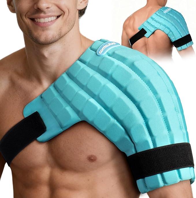 Shoulder Ice Pack Wrap for Injuries, 2 Hours Long Lasting Rotator Cuff Cold Therapy Flexible Shoulder Ice Pack for Pain Relief, FSA Eligible, Cold Pack for Tendinitis, Surgery, Swelling