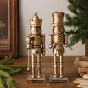 Mimorou 2 Pcs Nutcracker Candlestick Holder 10 Inch Christmas Candle Holder Vintage Nutcracker Soldier Decorations Retro Candlestick for Christmas Tabletop Centerpiece