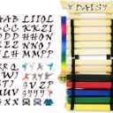 12 Belts Karate Belt Display Rack, Wooden Wall Mounted Martial Arts Belt Holder with Letter Stickers, Taekwondo Belt Organizer for Kids & Adults