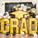 FunHot Marquee Light Up Letters, 3.4 FT Large Grad Light Up Letters, Gold Grad Marquee Letter with Lights Mosaic Frame Letter Pre-Cut Cardboard Hat for Anniversary Graduation Decorations Class of 2026