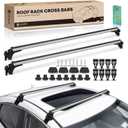 YHTAUTO 165LBS 52" Universal Roof Rack Cross Bars with 3 Pairs of Mounting Clamps Fit Vehicle W/Naked Roof, Adjustable T6063 Aluminum Window Frame CrossBars Anti-Rust for roof Width Less Than 51.2"