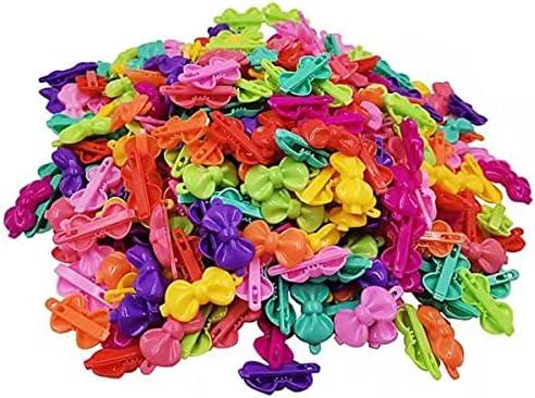 FZBNSRKO 100pcs Color Mini hair Clips,Children's Hairpin for Little Girls(bow tie style)