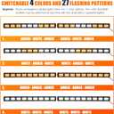 [Upgraded] Switchable 4 Colors Emergency Strobe Traffic Advisor Light Bar 162 LED Windshield 2 in 1 Visor Safety Warning Hazard Flashing Lights for Firefighter Police Truck Vehicle (Amber/White)