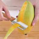 Zero Snag Wooden Peeler, Multifunctional Vegetable Peeler for Kitchen, Premium Vegetable Peeler with Wooden Handle and Bottle Opener, Peeler for Fruit Apple Potato Pumpkin Papaya Zucchini 2pc