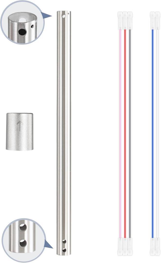 36 Inch Ceiling Fan Downrod with Coupler, 1" Diameter and 36" Height Ceiling Fan Extension Rod with Wires, Downrods Extension for Most of Ceiling Fans, Nickel, Not Threaded-