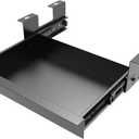 Beiyier Under Desk Sliding Drawer for Office Desk or Table, Pull-out Storage Organizer for Sit-Stand Workstation with High Crosspiece under Desktop (Black)