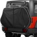 600D Bike Cover for Transport 3-4 Bikes, Heavy Duty Waterproof & Windproof Bike Covers Outdoor Storage with Reflective Strips, Bicycle Cover with Lock Holes (Black)