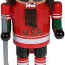 Clever Creations Hockey Player 9 Inch Traditional Wooden Nutcracker, Festive Christmas Dcor for Shelves and Tables