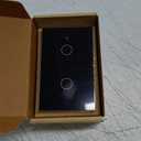 MOES 2.4GHz WiFi Wall Touch Smart Switch Neutral Wire Required, 3 Way Multi-Control, Glass Panel Light Switch Work with Smart Life/Tuya App, RF433 Remote Control, Alexa and Google Home Black 3 Gang