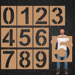 Briwooody 32 Inch Large Number Stencil Kit - Reusable Pavement & Cake Stencils for Parking Lot & Equipment Spray Painting