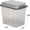 Curver Set of 2 Medium Latch PRO 29QT Heavy Duty, Water Resistant Plastic Organization and Storage Box with Extra Capacity Latching Lid, Transparent Grey