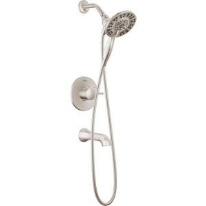 Delta Faucet Albion 14 Series Single-Handle Tub and Shower Faucet Set, Brushed Nickel Shower Trim with In2ition 2-in-1 Dual Shower Head, Spotshield Brushed Nickel T144855-SP-I (Valve Not Included)