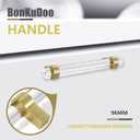 2 x 3-3/4 Inch Brass Cabinet Pulls, Clear Glass Crystal Gold Drawer Pulls and Handles (96mm, 10 Pack)