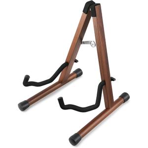 Donner Wood Guitar Stand, Acoustic Electric Wooden Guitar Floor Stand, A Frame Folding Guitar Holder Adjustable for Bass, Cello, Mandolin, Banjo, Ukulele