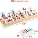Mexican Train Dominoes Set with Numbers and 4 Wooden Trays/Racks, Double 12 Dominos Travel Set with 4 Tiles Holders, 91 Tiles Double 12 Colored Dominoes Game Set with Portable Case for Families Kids