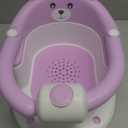 Baby Bath Seat for Babies 6 Months & Up - Toddler Bath Seats for Baby Sitting Up with 4 Suction Cups & Soft Cushion, Non-Slip Infants Shower Bathtub Chair for Newborn Girls, Purple