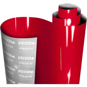 VViViD+ Ultra Gloss Metallic Candy Red Vinyl Car Wrap Premium Paint Replacement Film Roll with Nano Air Release Technology (3ft x 5ft)