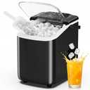 DUMOS Ice Maker Countertop, Ice Machine with Portable Handle, Basket and Scoop, 26lbs Daily, 9 Bullet Cubes in 6~8 Mins, Auto-Cleaning for Home, Kitchen, Office, Outdoors, RV Camping