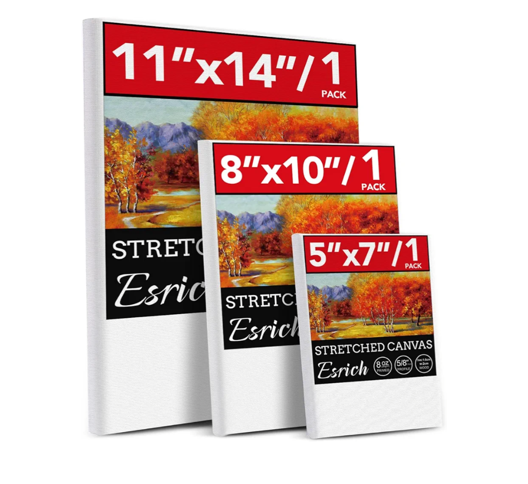 3 Pack Canvases for Painting with Multi Pack24x16, 5x7, 8x10, Painting Canvas for Oil & Acrylic Paint