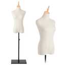 Female Mannequin, Hanging Pants & Skirts Dress Mannequin with Stand, Height Adjustable Torso for Clothing Dress Jewelry Display, Sewing, Wooden top, No Hands