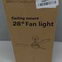 Ceiling Fans with Lights,28 Small Ceiling Fan Light, Easy-to-Install Ceiling Fans with Light and Remote,3000-6500k, Dimmable, Small Ceiling Fan for Bedroom/Kitchen/Garage,Black.