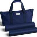 Empty Mahjong Bag, Blue Soft American Mahjong Bag with Two Wrappers (Case Only, Mahjong Tiles, Trays and Mah jong Racks/Pushers not Include)