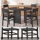 MECHYIN Dining Chairs Set of 4, Rustic Wood Dining Room Chairs with Thickened and Strengthened Metal Steel Frame & Slat Back, Modern Farmhouse Chair for Kitchen, Dining Room (4, Dark Black)