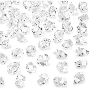 DomeStar Fake Ice, 150PCS Fake Diamonds, Plastic Diamonds Acrylic Rocks Vase Fillers for Centerpieces Wedding Party Table Scatter Food Display
