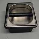 Espresso Knock Box, Stainless Steel Coffee Knock Box Large Capacity Coffee Pucks Container Espresso Machine Tool for Coffee Ground (Small)