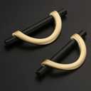Amerdeco 6 Pack Black Brushed Gold Cabinet Pulls 3.75 Inch(96MM) Hole Centers Kitchen Cabinet Handles Hardware Kitchen Handles for Cabinets Cupboard Handles Drawer Pulls