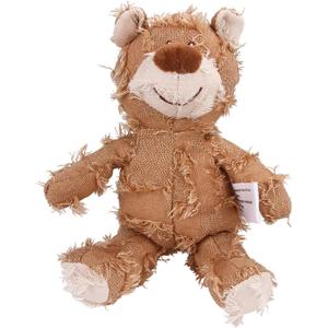 MAXBECK Dog Companion for Heavy Chewers- Indestructible Robust Bear Dog Toy, Resistant Squeaky Dog Toys for Heavy Chewers, Unbreakable Stuffed Plush Dog Toys for Aggressive Chewers (B-Oak)