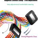 2Pcs Magnetic Braided for Apple Watch Band 44mm 45mm 46mm 49mm 42mm(series 3 2 1) Women/Men,Stretchy Elastic Nylon Sport Loop Strap for iWatch Bands series 11 10 9 8 7 6 5 4 3 se 3/2 40 44
