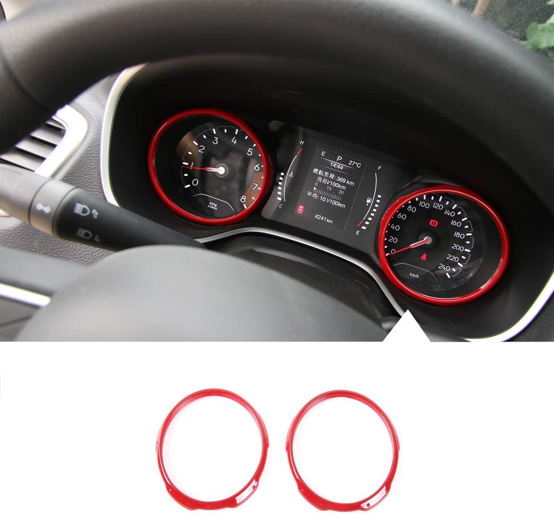 Car Instrument Panel Dashboard Cover Trim Ring for Jeep Compass 2017 2018 2019 2020 (Red)