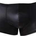 Mens Imitation Leather Underwear Sexs Boxer Briefs (Black, XL)