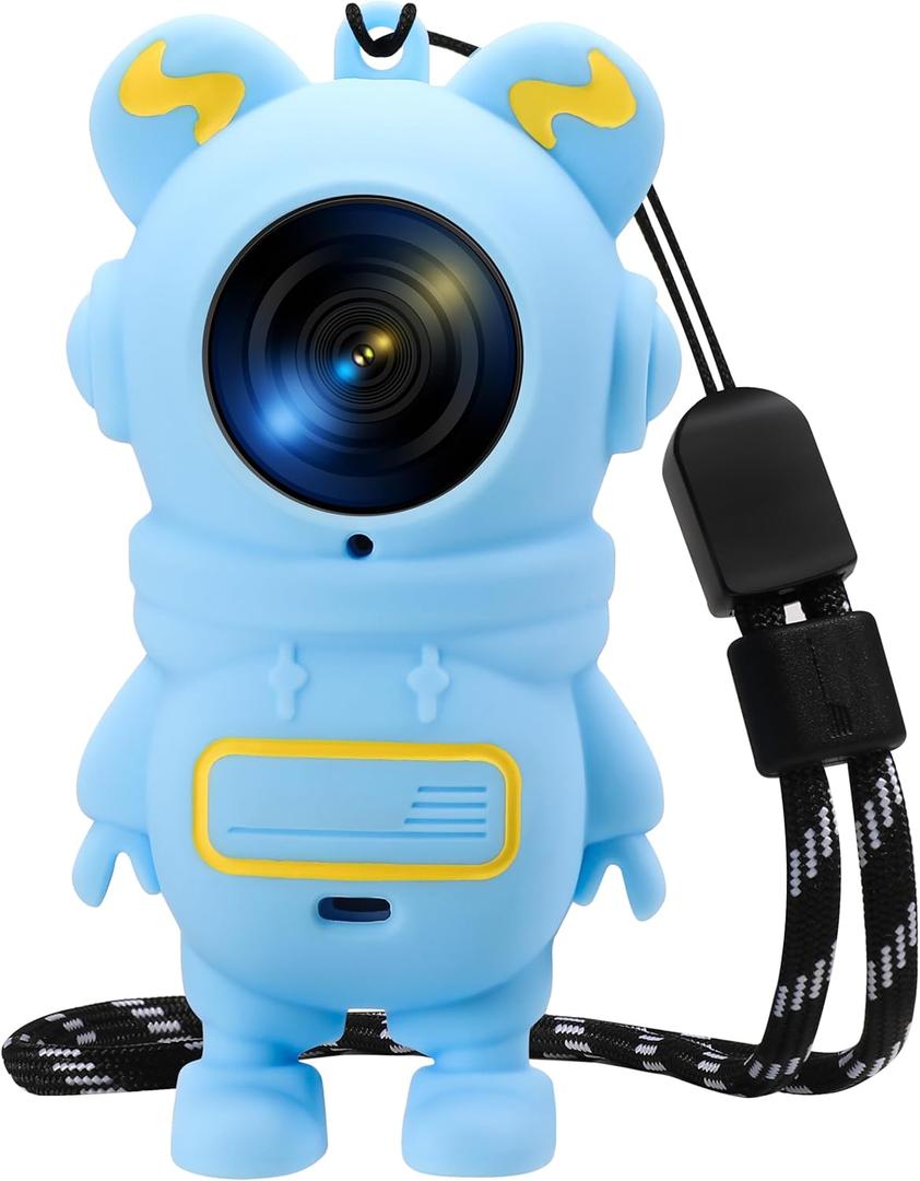 Silicone Case for Insta360 GO 3S, Cartoon Shockproof Protective Cover for Insta 360 GO 3S/3 Accessories with Anti-Loss Hand Strap, Precise Cutouts Holes, Soft Anti-Scratch Surface, Full Body Wrap (Blue)