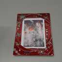 5x7 Christmas Picture Frame Snowflake Metal Photo Frame 2025 Christmas Decorative Holiday Gifts Winter Style (Red)