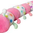 Hofun4U Caterpillar Stuffed Long Plush Pillow - Home Decoration Christmas Birthday for Kids Adults (Pink, 35 inch)