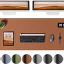 Aothia Leather Desk Pad Protector, Office Desk Mat, Large Mouse Pad, Laptop Desk Pad, Non-Slip PU Leather Desk Blotter, Waterproof Desk Writing Pad for Office and Home (Brown, 55" x 17")
