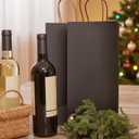 excvalues Kraft Paper Bags 5.6"x3.4"x13" 100Pcs Recyclable Bulk White Wine Bag Gift Tote Bottle Bag Retail Shopping Bags With Handles for Business Gift Wrap (Black)