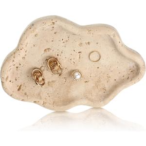 Natural Travertine Tray Cloud Shape Jewelry Dish 7.6 x 5.31 x 0.59 Inches Stone Catch All Trays Marble Dish Trinket Ring Key salver Aesthetic Gift for Women Home Table Room Decor
