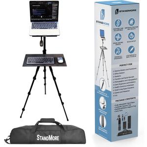 Portable Standing Desk with Keyboard Tray - Ergonomic, Height Adjustable Table with Carrying Bag for Indoor and Outdoor Use. Lightweight Design to Work Anywhere, Stay Healthy, and Stand More