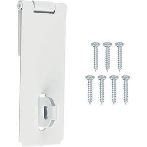 Alise Door Hasp Locks Latch,5 Inch SUS 304 Stainless Steel Packlock Clasp Hasp Lock Latch,Hinge Lock Padlock with Screws for Doors, White Finish 1 Pack