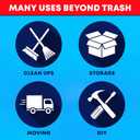 Veska 65 Gallon Trash Bags Heavy Duty | 120 Count | 64 Gallon Trash Bags for Toter - Large Garbage Bag 70 Gallon