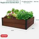 Keter 48" X 48" inches Wood Look Raised Garden Bed, Durable Outdoor Herb Garden Planter for Vegetables, Flowers, and Succulents, Brown