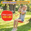 HeyZoo Tree Swing for Kids 330LB Capacity, Climbing Rope with Platforms and Disc Swing Seat Set Outdoor Backyard Playground Accessories with Carabiners and Thickened Strap, Red