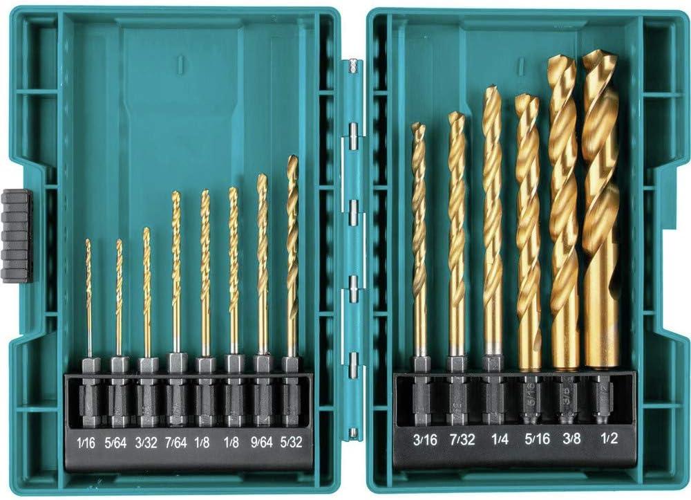Makita B-65399 Impact Gold 14 Pc. Titanium Drill Bit Set, 1/4 In. Hex Shank