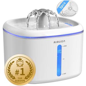 Cat Water Fountain, 84oz/2.5L Pet Cat Fountain – Ultra Quiet Upgraded Automatic Pet Water Dispenser with 3 Replaceable Filters, Indoor Cat & Dog Drinking Bowl